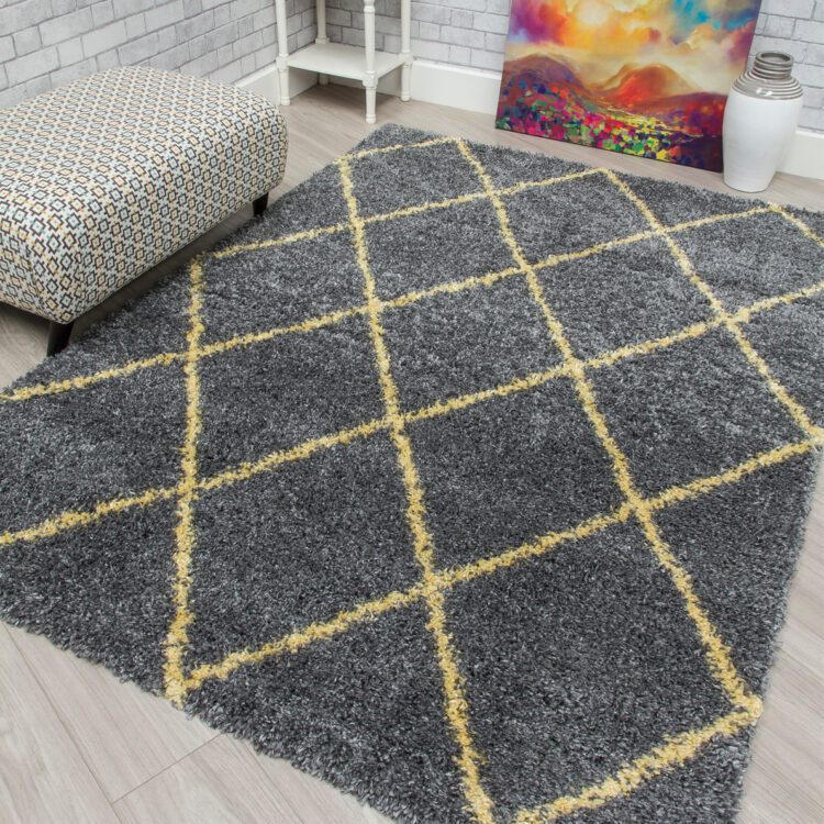 Fantasy Trellis - Dark Grey / Yellow