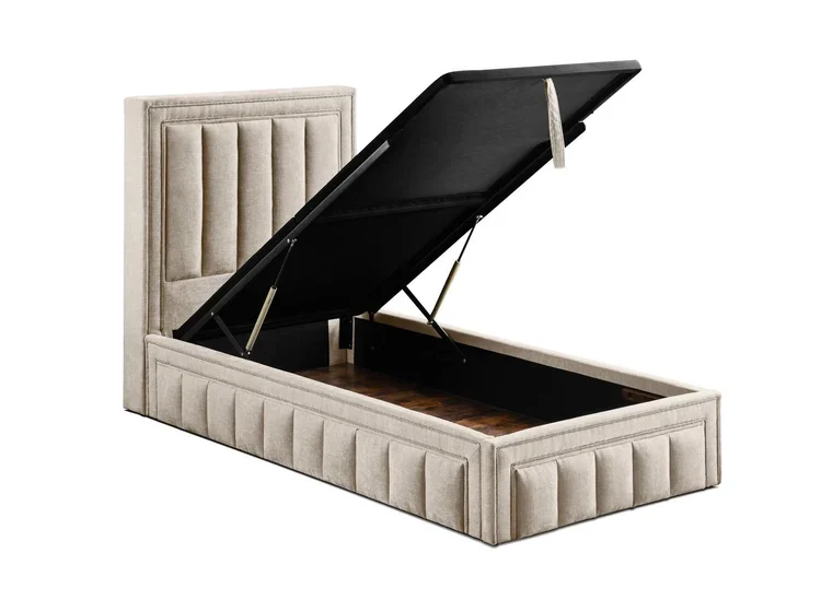 Amelia Beige Double Storage Bed