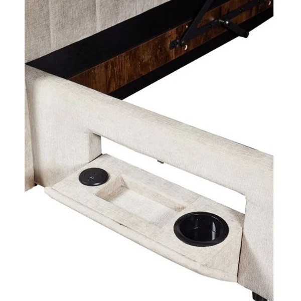 Clara 5' Beige King Size Storage Bed - Image 4