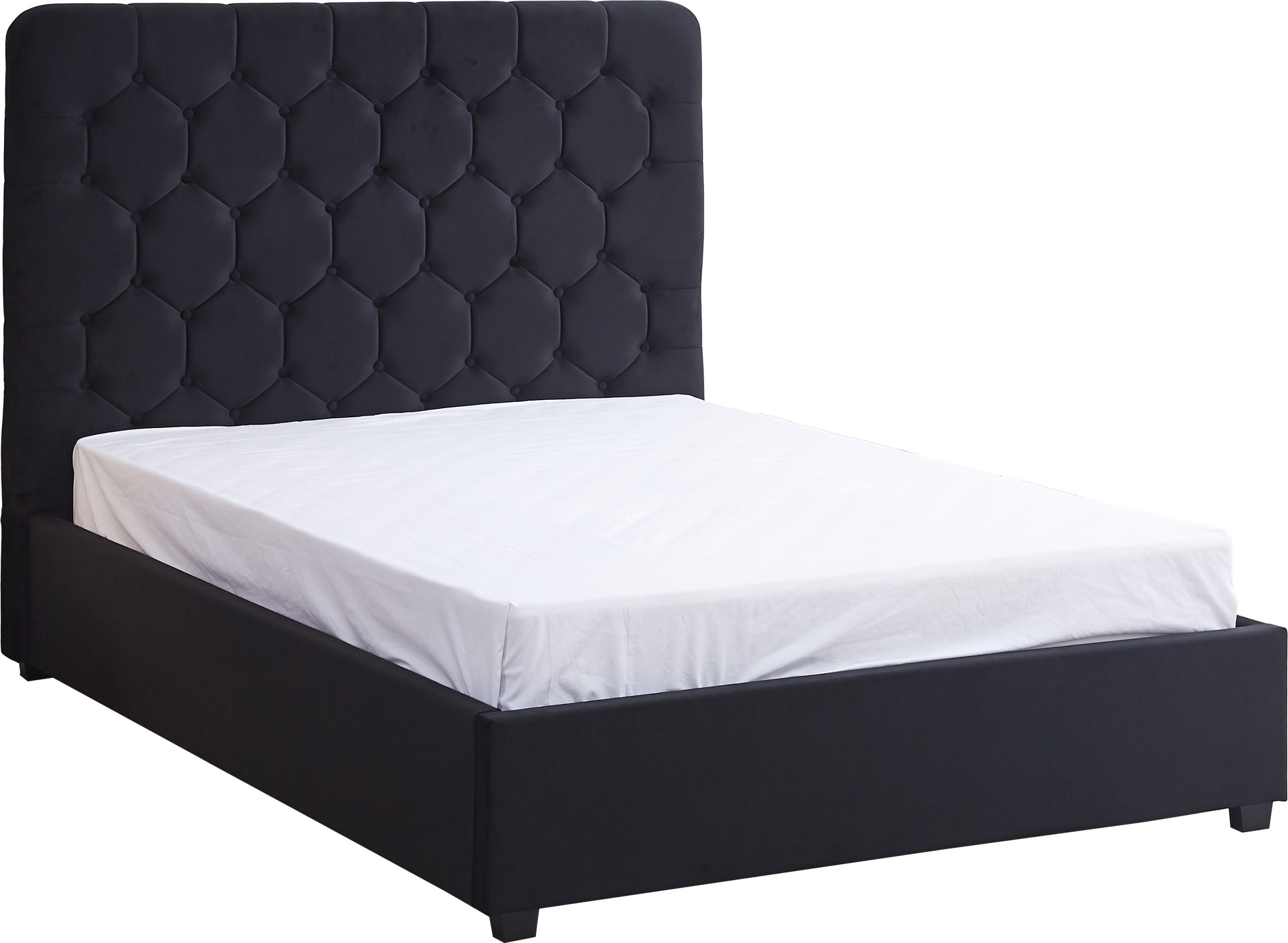 Madison Ottoman 5' Bed Black Velvet Fabric - Image 3