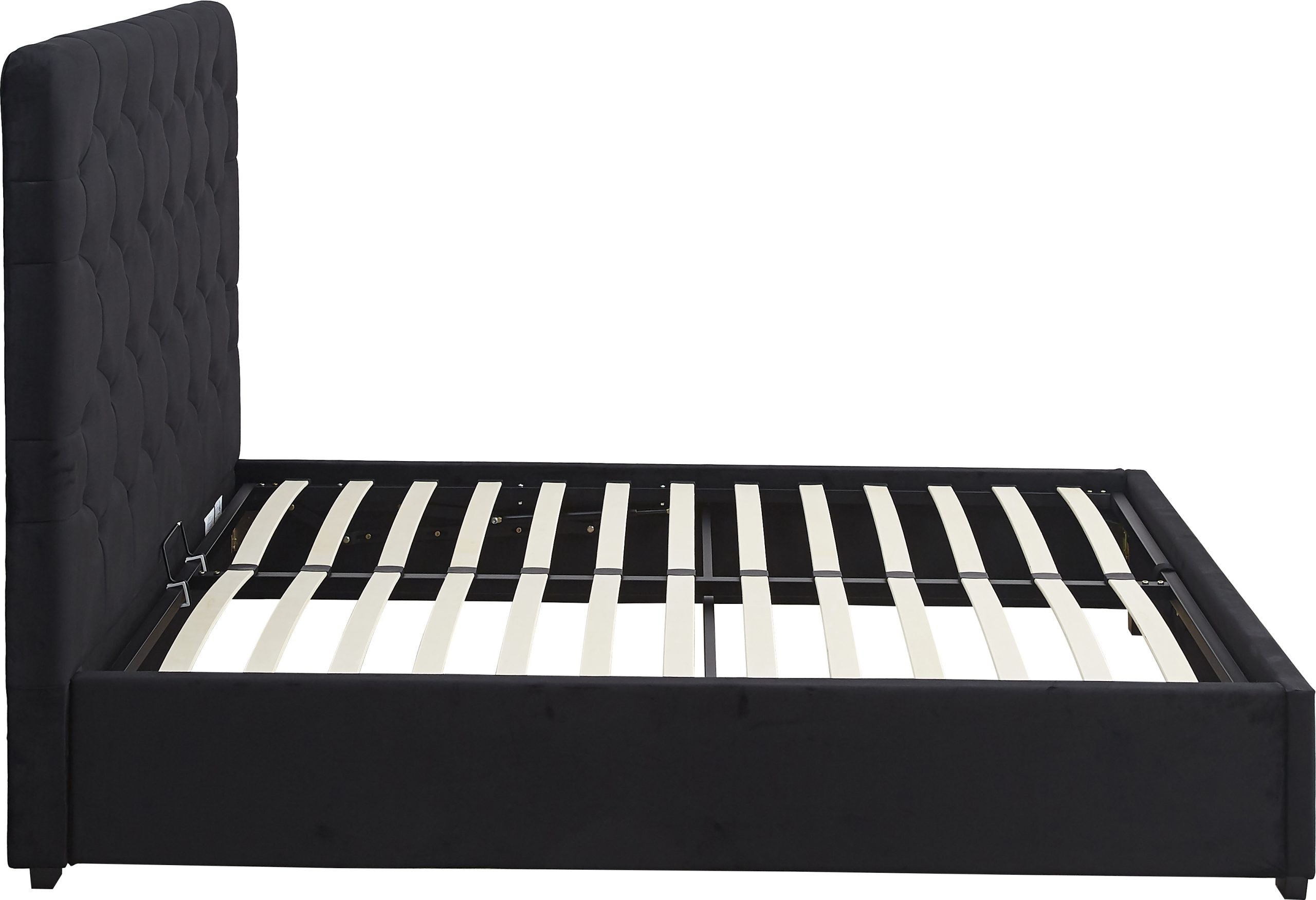 Madison Ottoman 5' Bed Black Velvet Fabric - Image 2