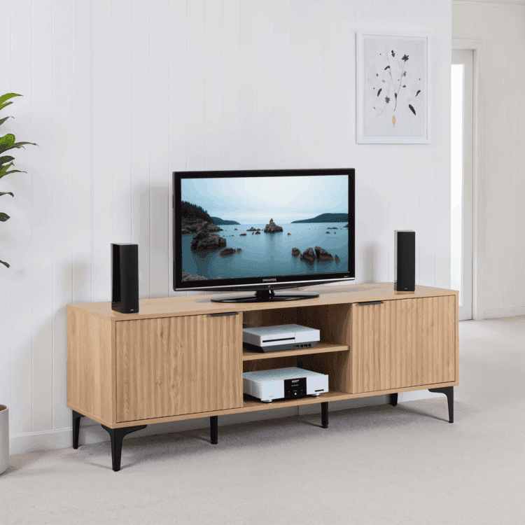 Miami 2 Door TV Unit Oak Effect / Black