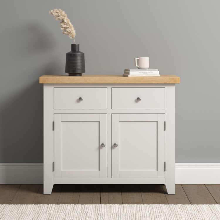 Windsor 2 Door 2 Drawer Sideboard Ivory / Oak