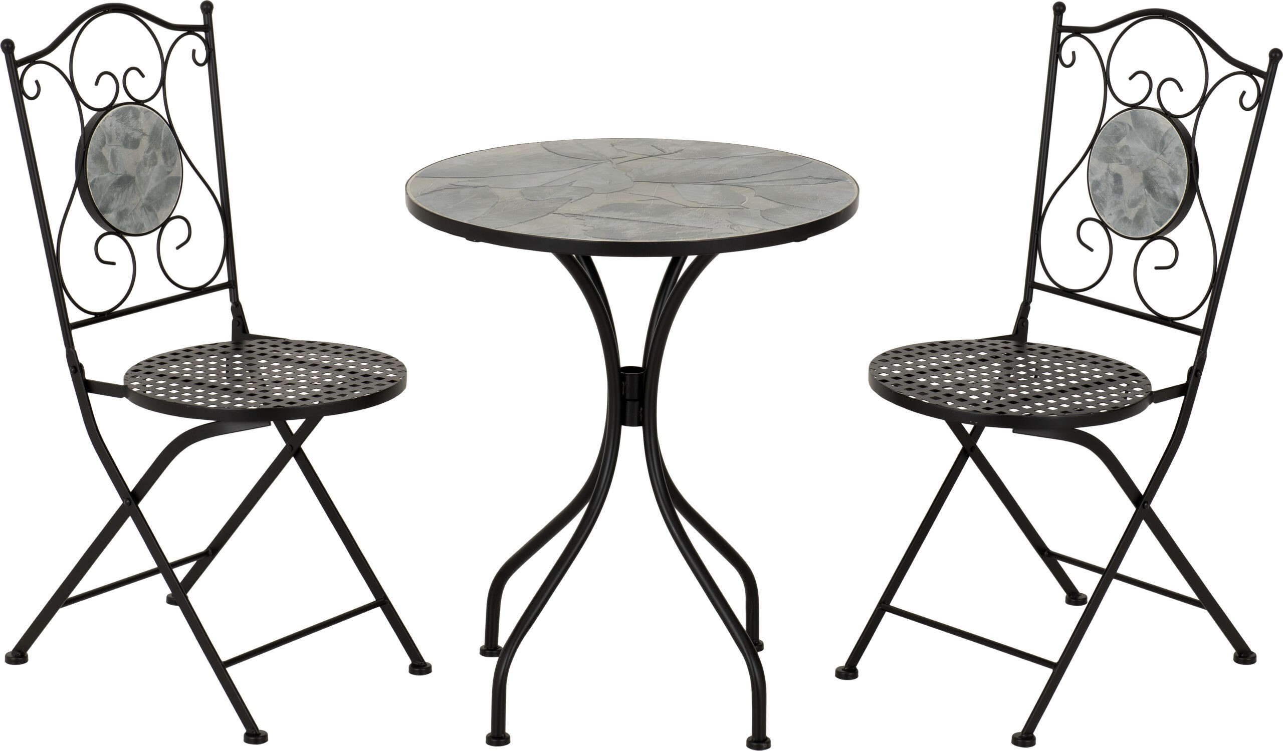 Ferne Patio Dining Set Black / Grey Leaf - Image 4