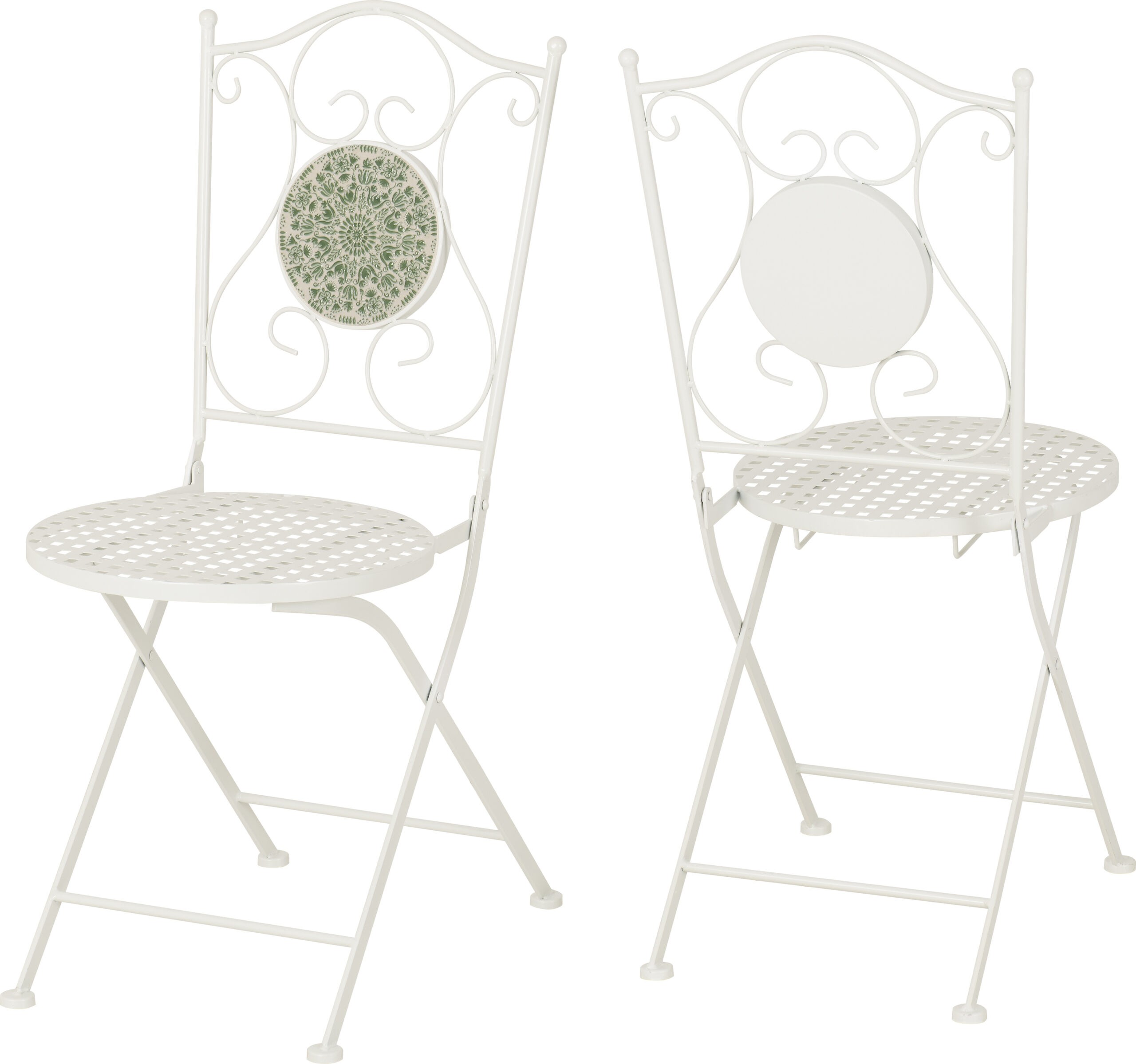 Ferne Patio Dining Set White / Green Leaf - Image 4