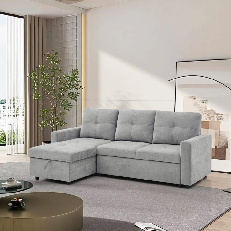 Grey Lily Corner Sofa Bed