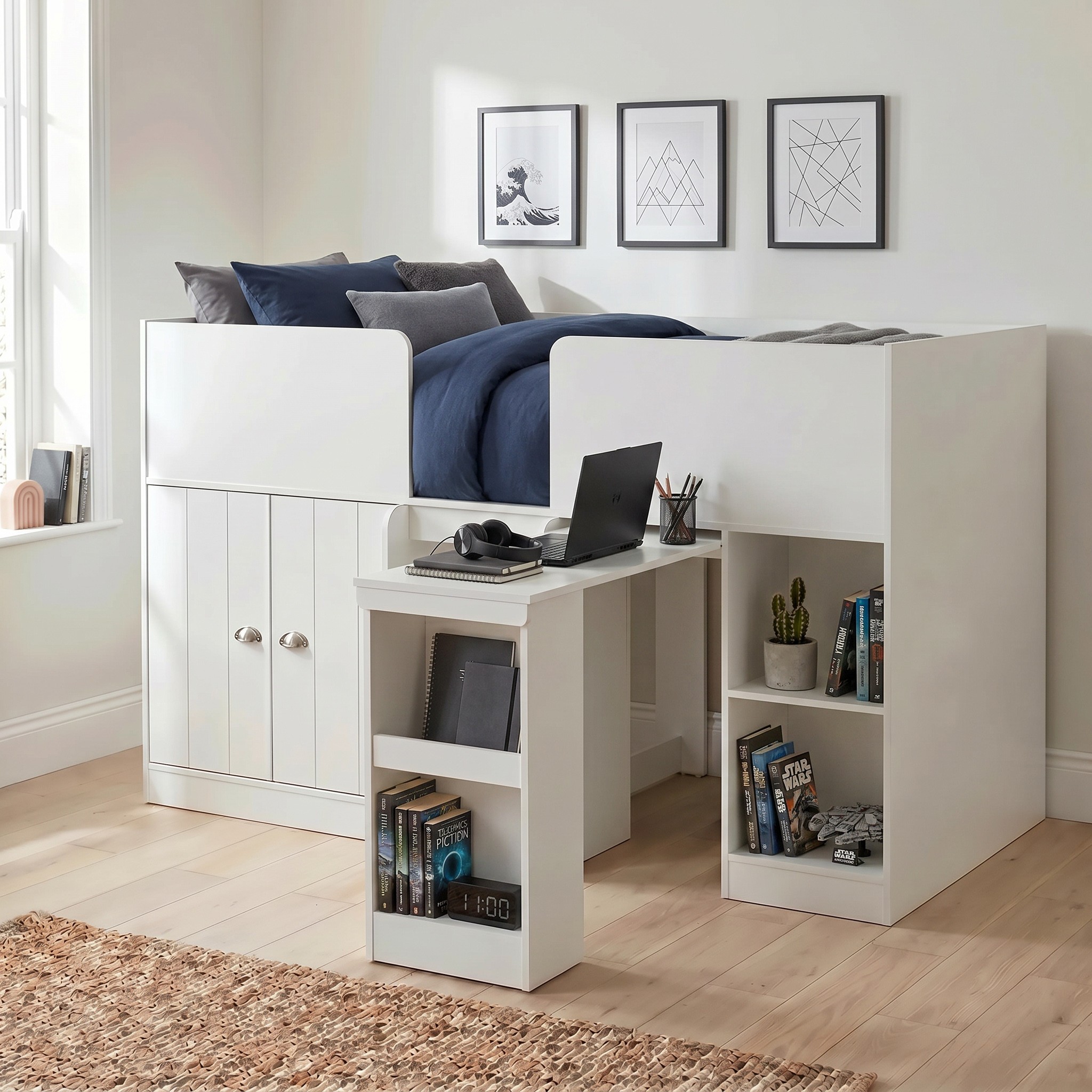 Orlando Study Bunk White Complete With Mattress - Image 2