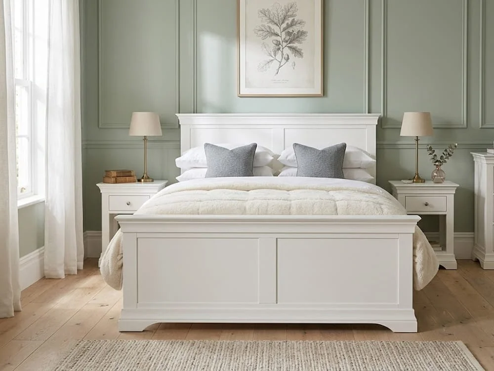 Bordeaux 4'6" Bed High Foot End Ivory