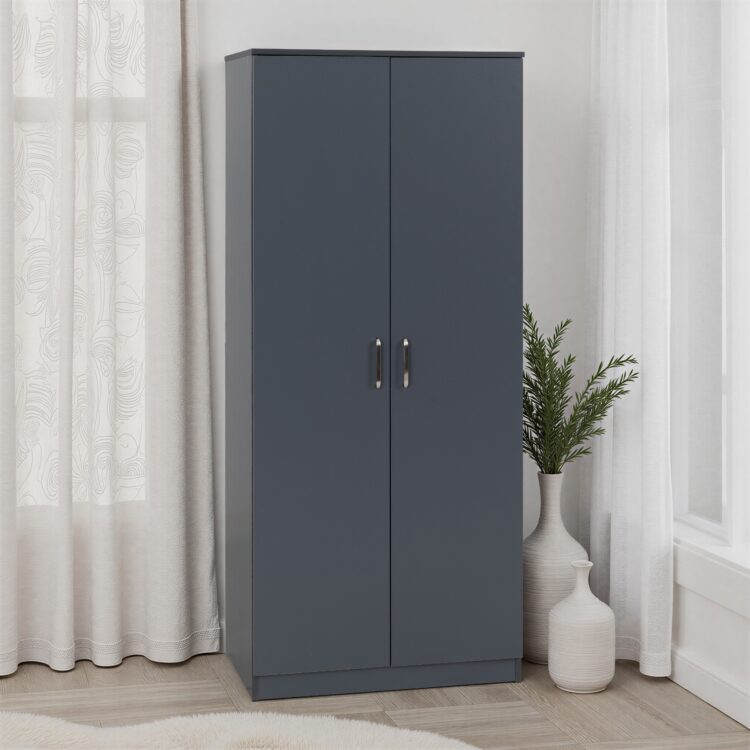 Dakota 2 Door Wardrobe Dark Grey