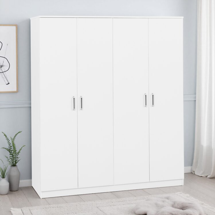 Dakota 4 Door Wardrobe White