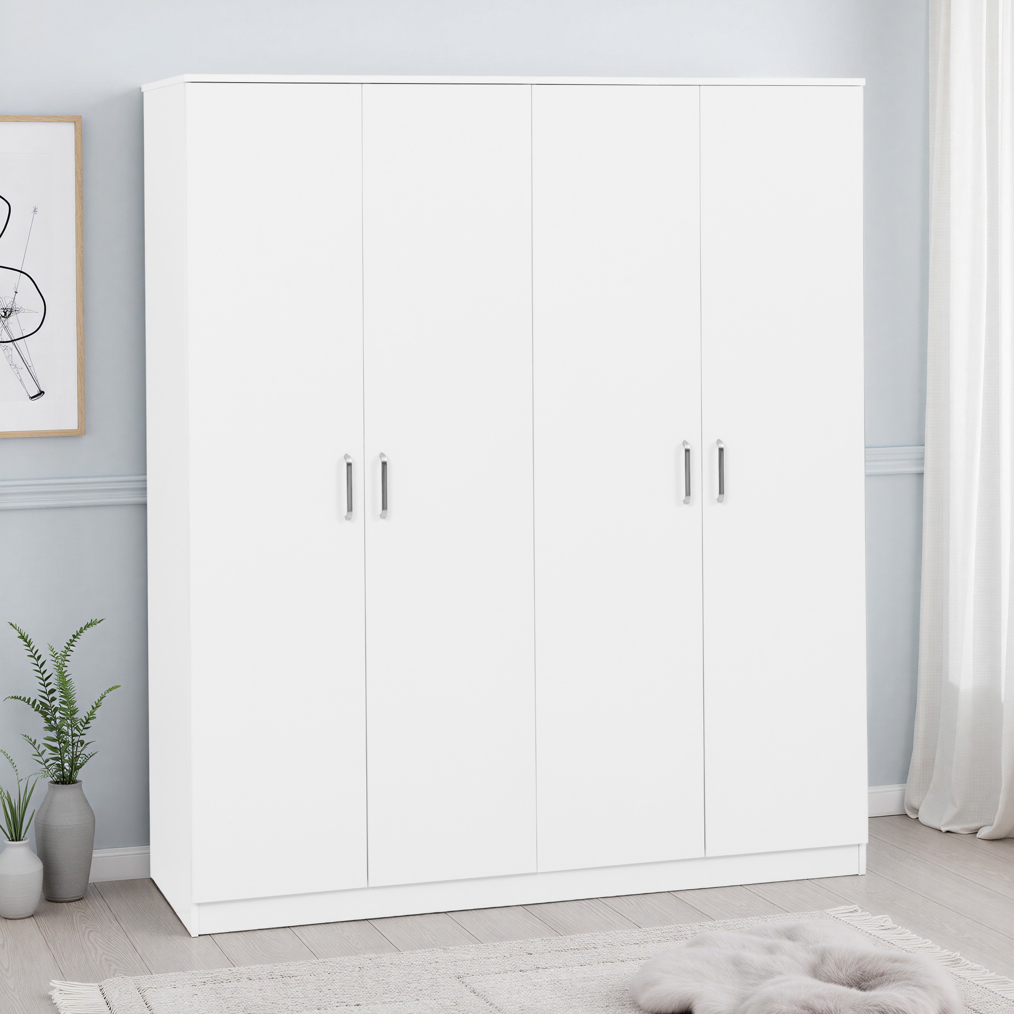 Dakota 4 Door Wardrobe White