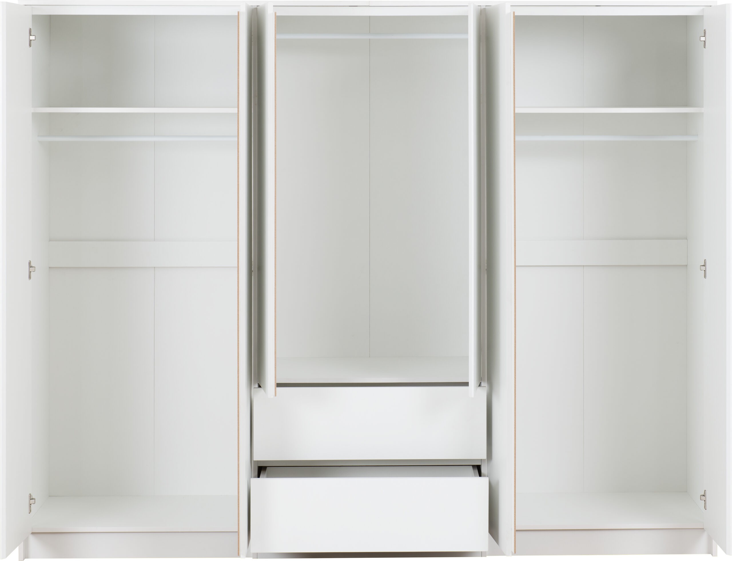 Malvern 6 Door 2 Drawer Wardrobe White - Image 2