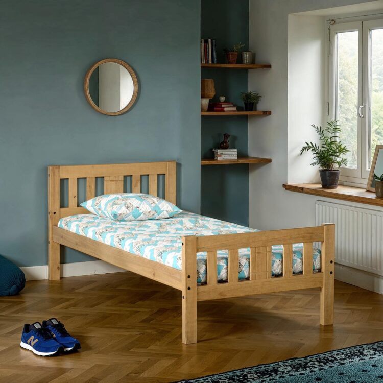 Rio 3ft Single Wax Pine Wooden Bed Frame