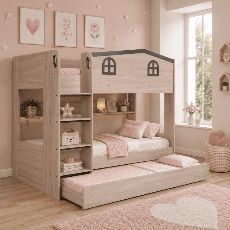Hector Bunk Bed & Trundle Set Complete With Mattresses