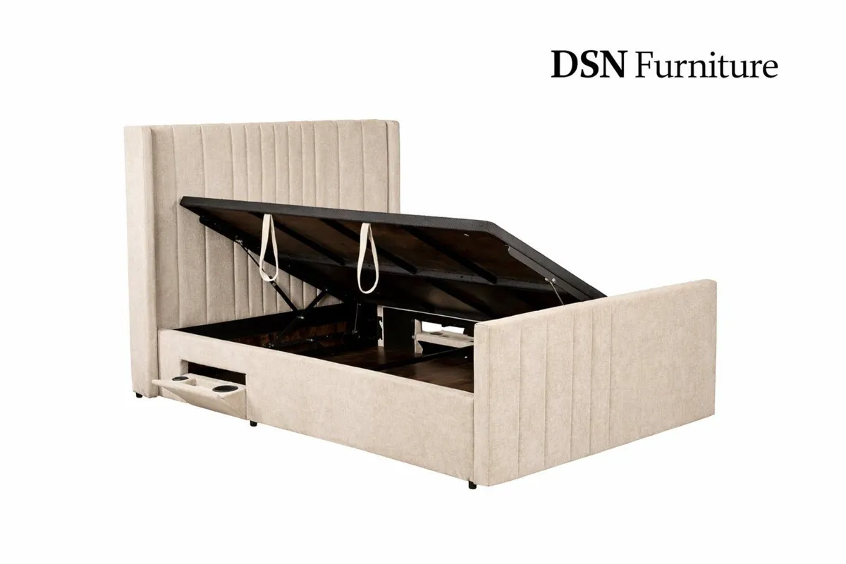 Clara 3′ Beige Single Storage Bed