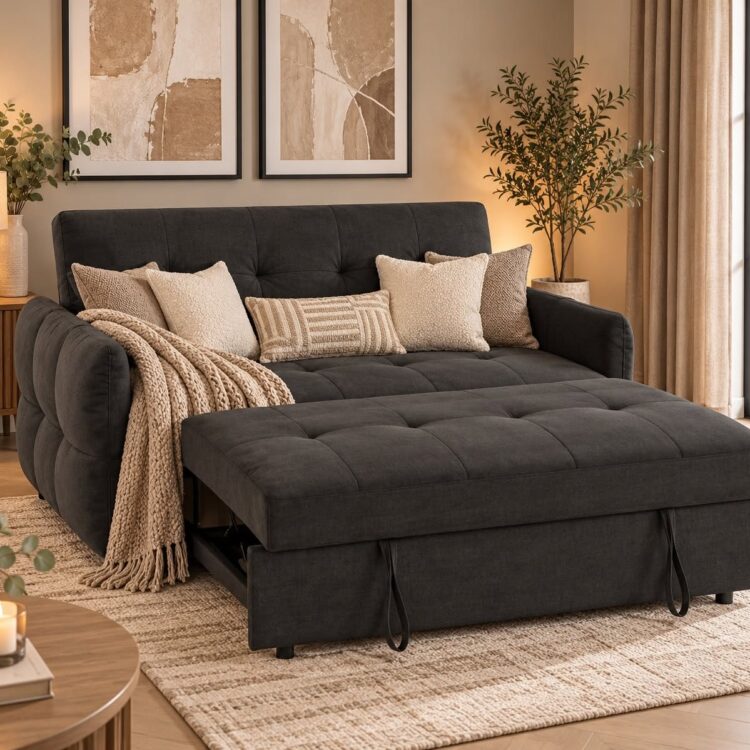 Chelsea Sofa Bed Black Fabric