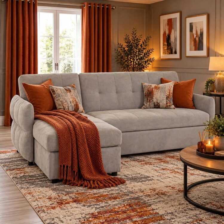 Chelsea Silver Corner Sofa Bed