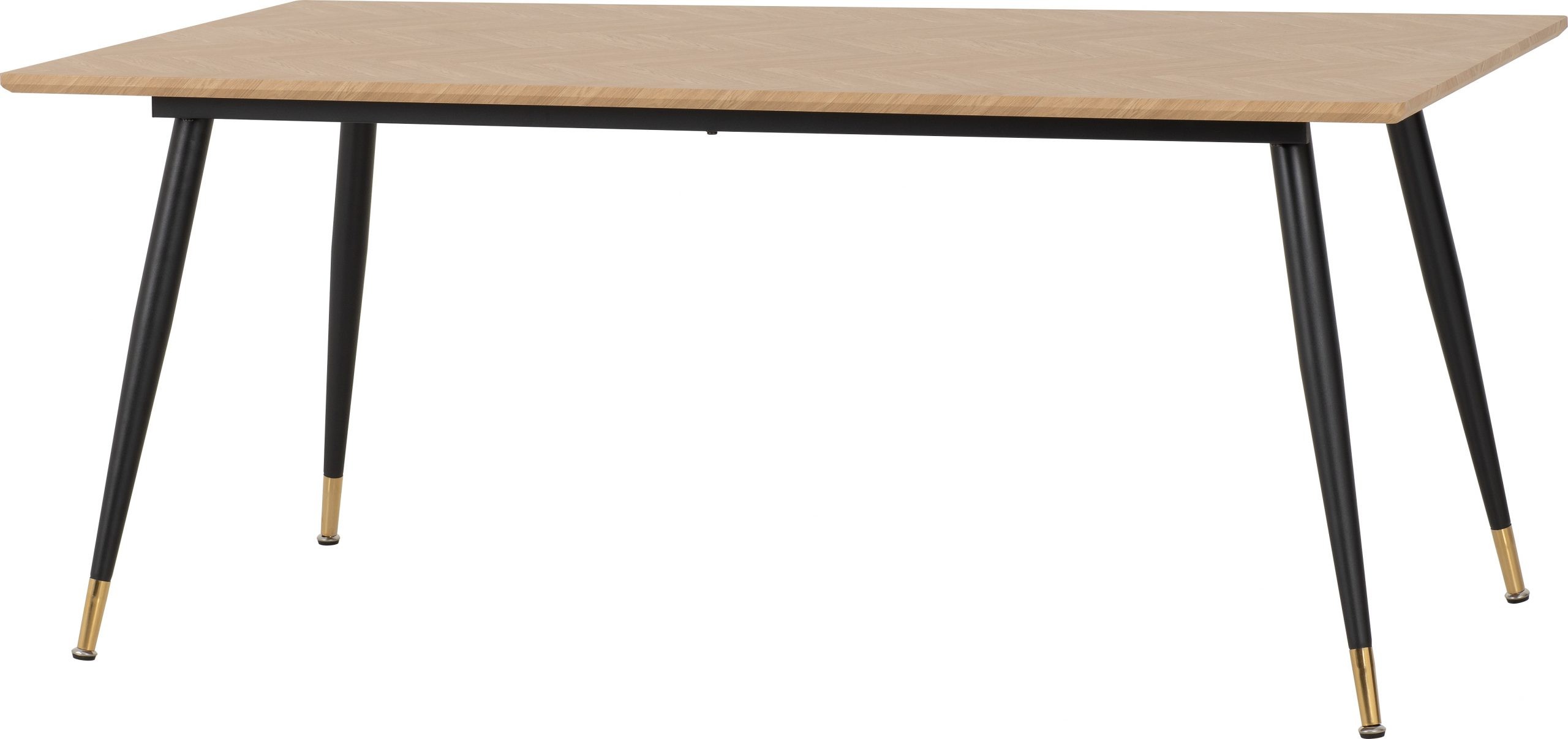 Hamilton Medium Dining Set with Quebec Chairs Medium Oak Effect/Black/Grey Faux Leather - Image 4