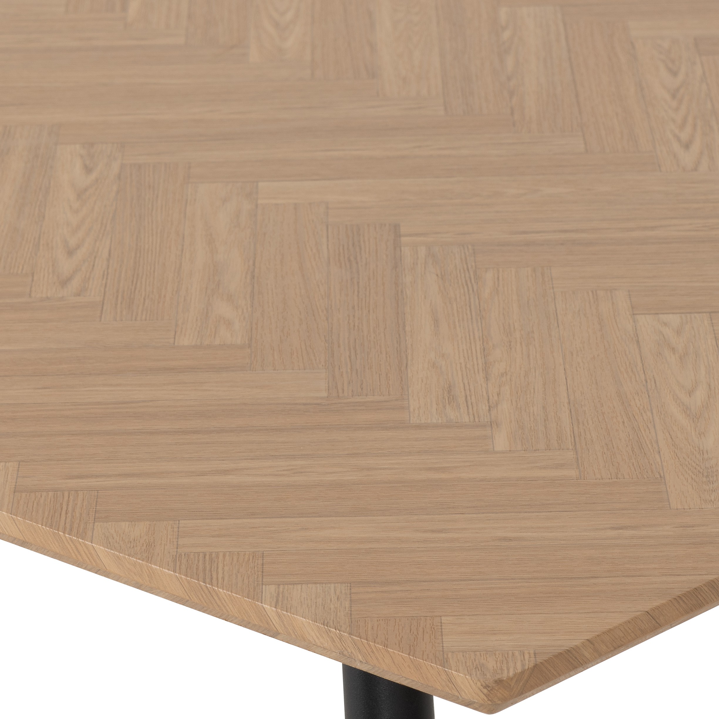 Hamilton Medium Dining Set with Quebec Chairs Medium Oak Effect/Black/Grey Faux Leather - Image 3