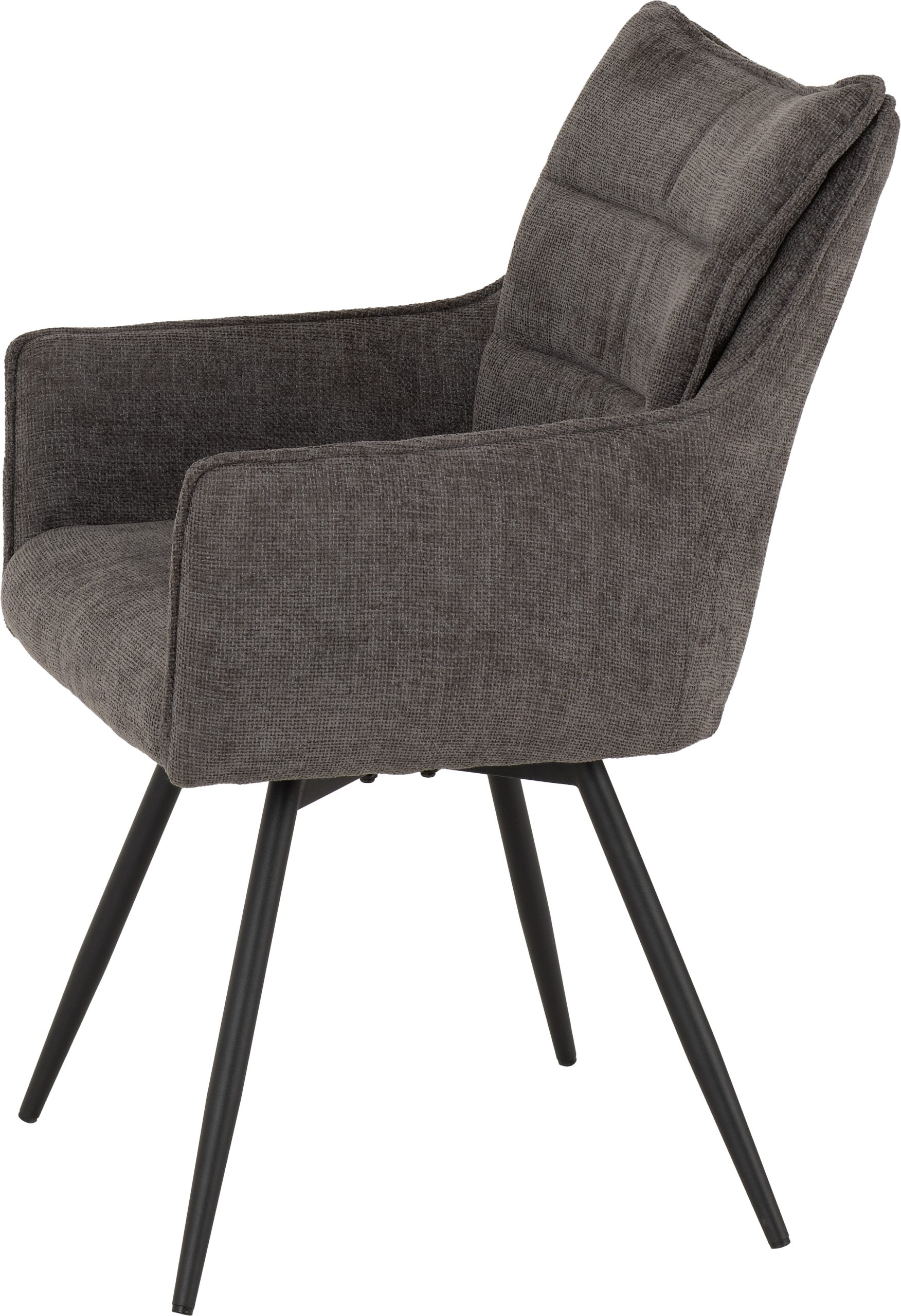 Lewis Carver Swivel Chair (2 Per Box) Grey Fabric - Image 3