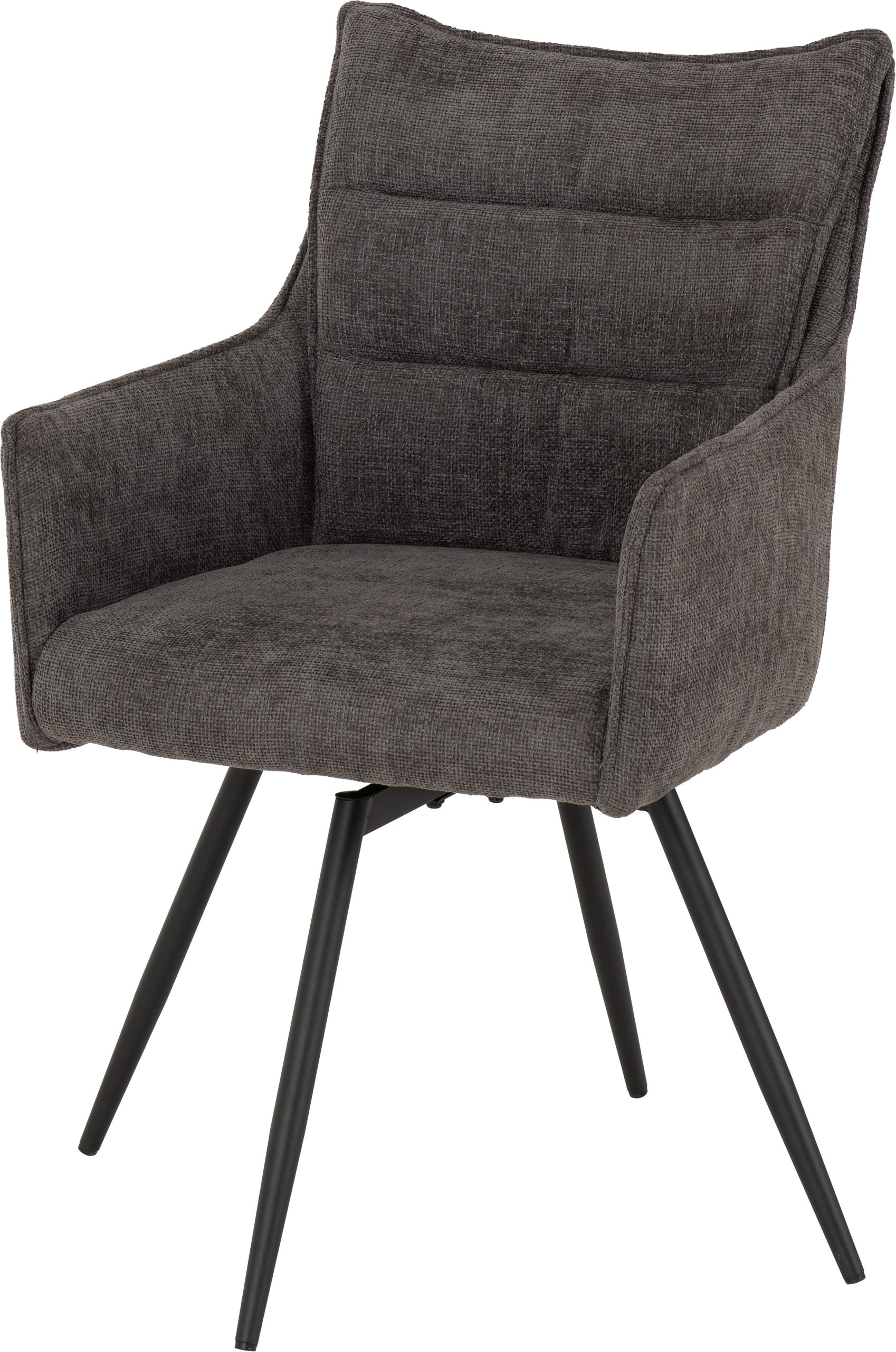 Lewis Carver Swivel Chair (2 Per Box) Grey Fabric - Image 4