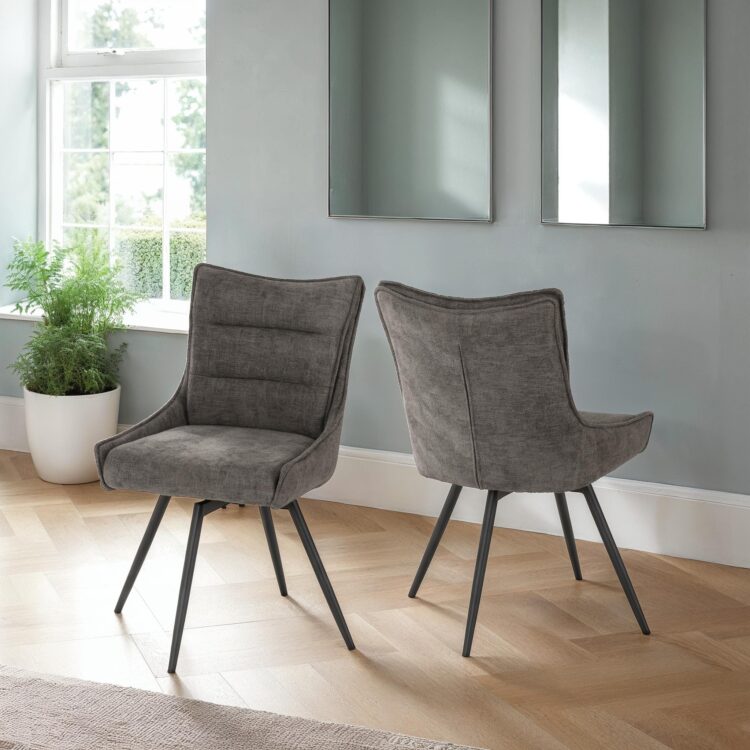 Lewis Swivel Chair (2 Per Box) Grey Fabric
