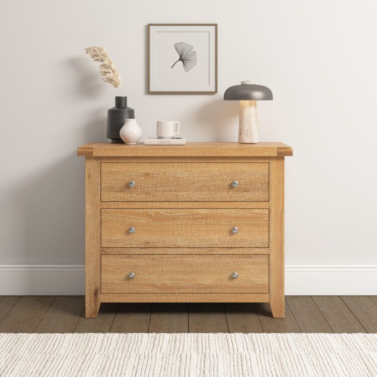 Windsor 3 Drawer Chest Natural Oak
