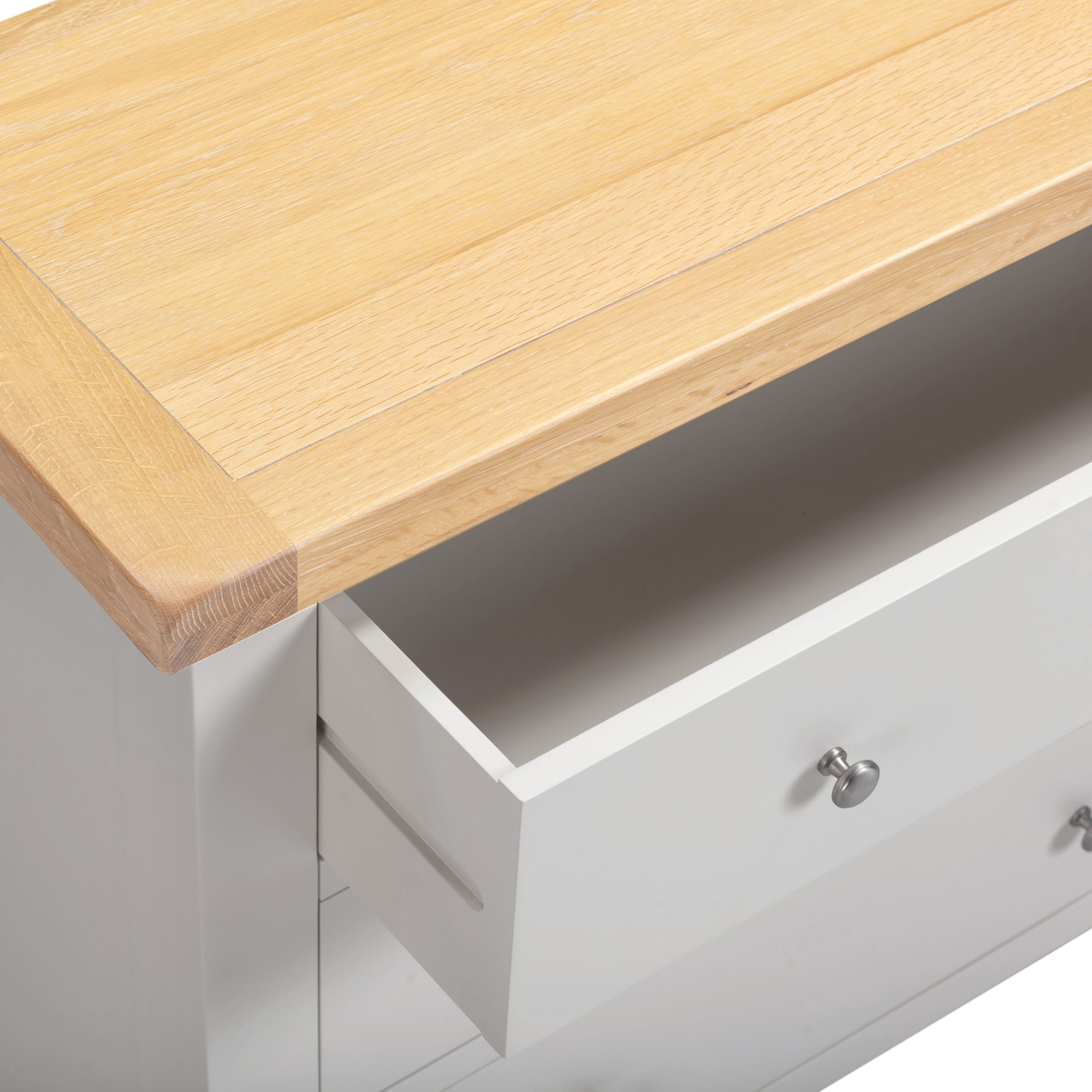 Windsor 3 Drawer Chest Pebble Grey/Oak - Image 3