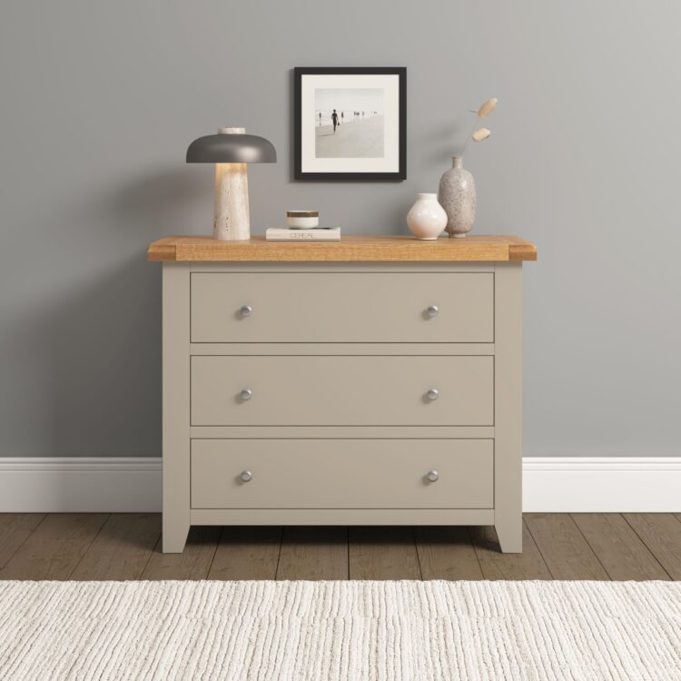 Windsor 3 Drawer Chest Putty/Oak