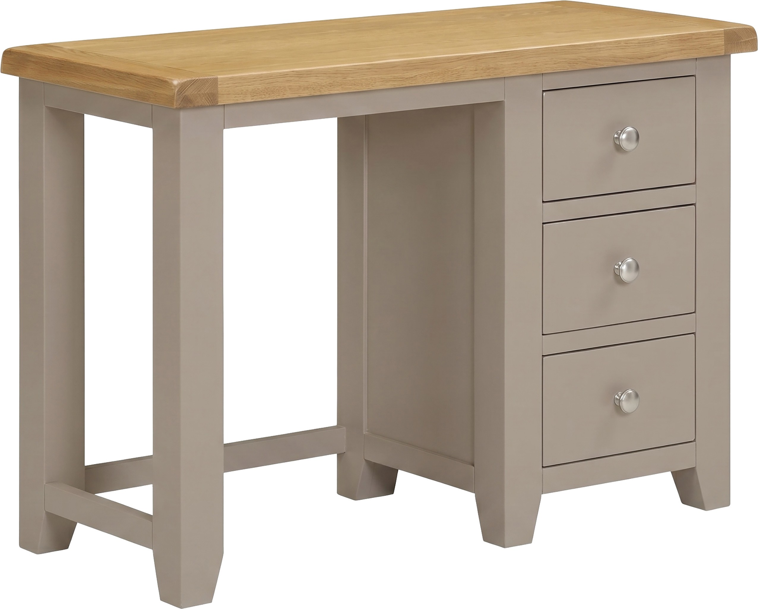 Windsor 3 Drawer Dressing Table Set Putty/Oak/Oat Fabric - Image 2
