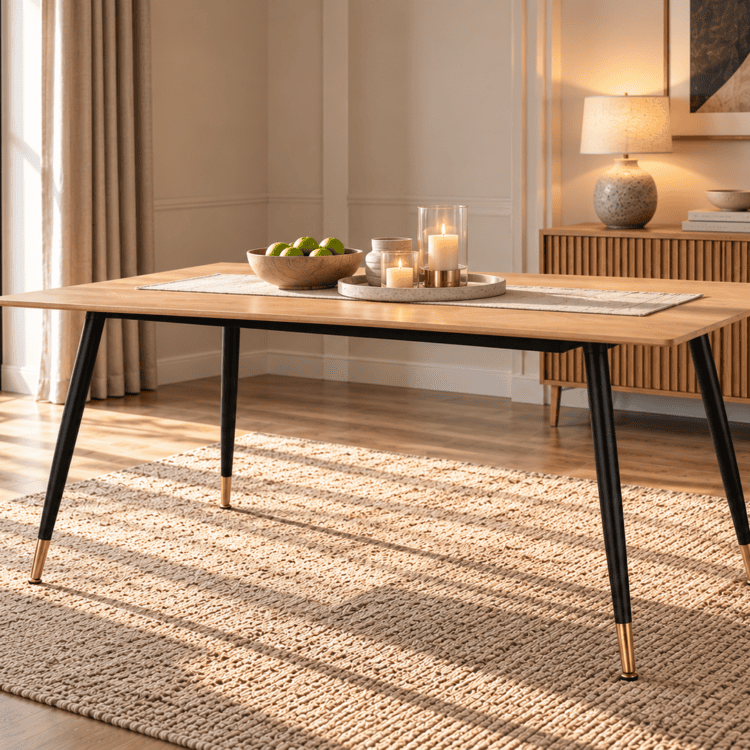 Hamilton Medium Dining Table Medium Oak Effect/Black